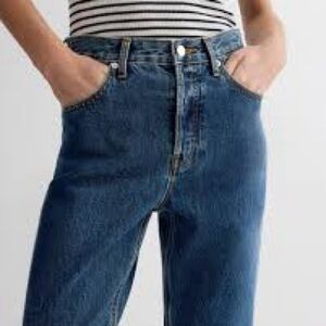Everlane Classic High-Waist Straight Leg Jeans - Dark Blue